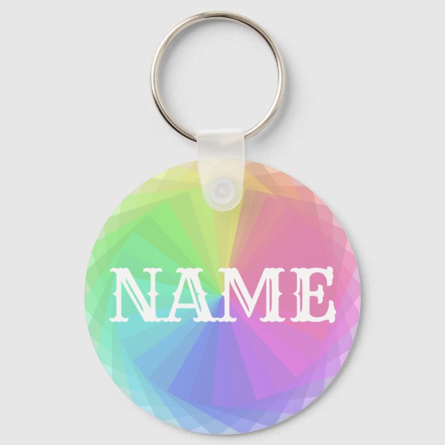 Skapa din egen Personlig för nyckelkedjan Rainbow  Nyckelring (Framsida)