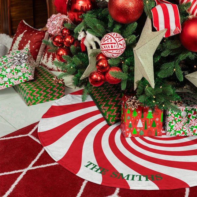 Skapa din egen Personlig julgodis Julgransmatta Fleece (Create Your Own Personalized Christmas Candy Fleece Tree Skirt)