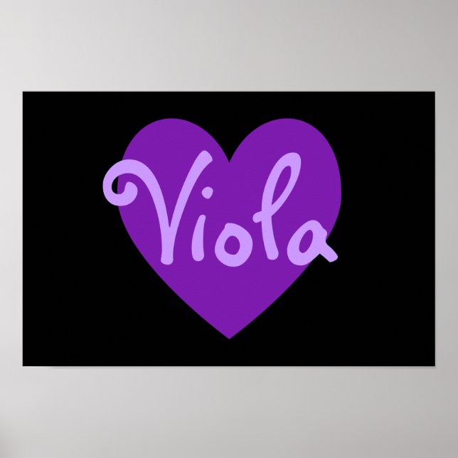 Skapa din egen Personlig Lila Heart Black Poster (Framsidan)