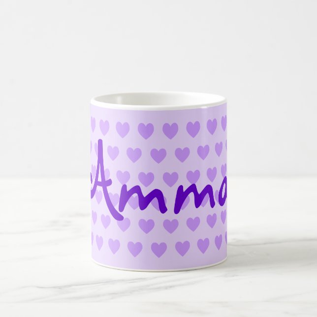 Skapa din egen Personlig Lila Heart Mönster Kaffemugg (Center)