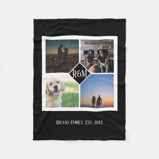 Skapa din egen Personlig Monogram Anpassningsbar 4 Fleecefilt (Framsidan)