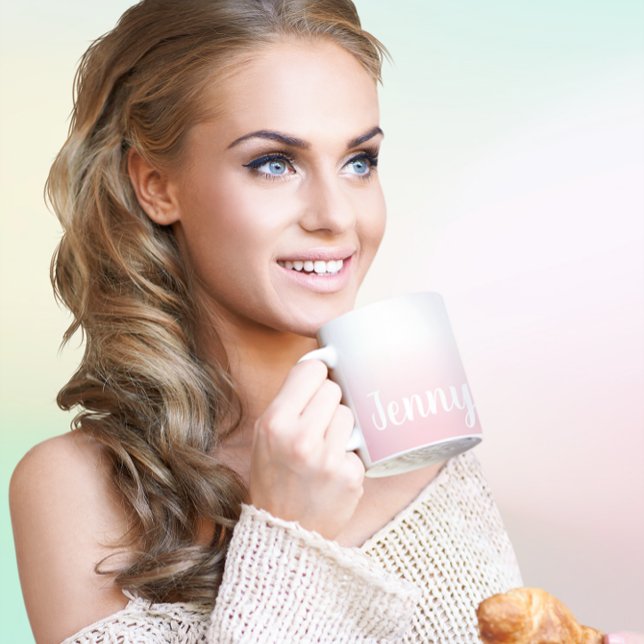 Skapa din egen Personlig Ombre Kaffemugg (Personalized Pink Ombre Coffee Mug)