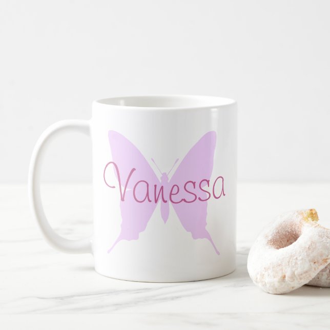 Skapa Din Egen Personlig Rosa Fjäril Kaffemugg (Med munk)