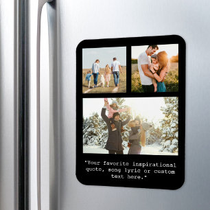 Skapa din egen personliga 3-foto- och citatmagnet magnet