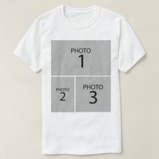 Skapa din egen personliga 3 FOTOKOLLAGE T Shirt