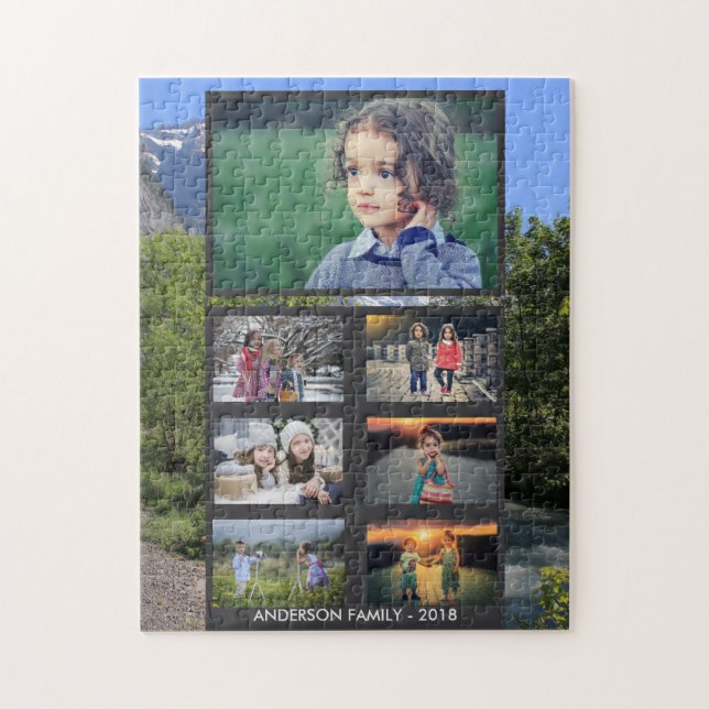Skapa din egen personliga fotosamling i familjen pussel (Vertikal)
