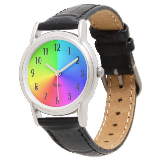 Skapa din egen personliga regnbågsfärgade Ombre Armbandsur (Vinklad)