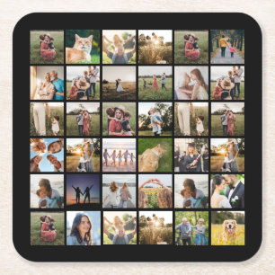 Skapa din egen Personligs fotokollage Underlägg Papper Kvadrat