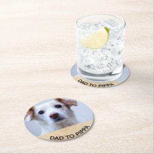 Skapa din egen Pet Hund Photo-Personlig Underlägg Papper Rund