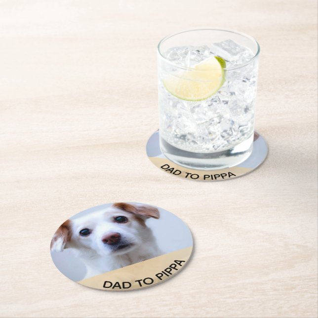 Skapa din egen Pet Hund Photo-Personlig Underlägg Papper Rund (Insitu)
