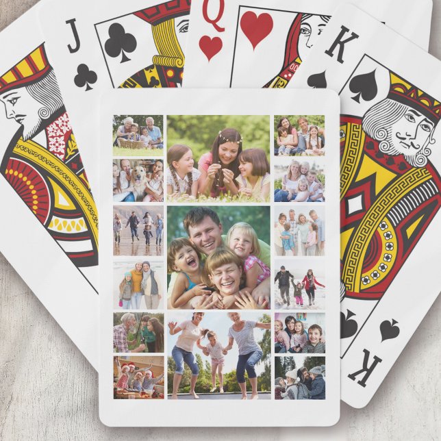 Skapa din egen Photo Collage 15 Bilder White Casinokort (Skapare uppladdad)