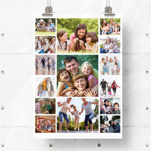 Skapa din egen Photo Collage 15 Bilder White Poster