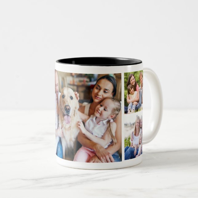 Skapa din egen Photo Collage 5 Bilder White Två-Tonad Mugg (Framsida höger)