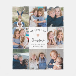 Skapa din egen Photo Collage Grandma White Fleecefilt