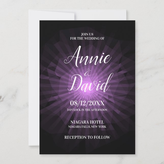 Skapa din egen polygon Sunburst Bröllop Inbjudningar (Framsida)