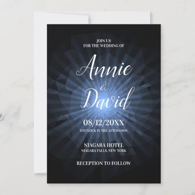 Skapa din egen polygon Sunburst Bröllop Inbjudningar (Framsida)