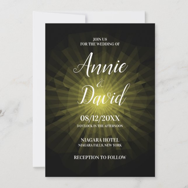 Skapa din egen polygon Sunburst Bröllop Inbjudningar (Framsida)