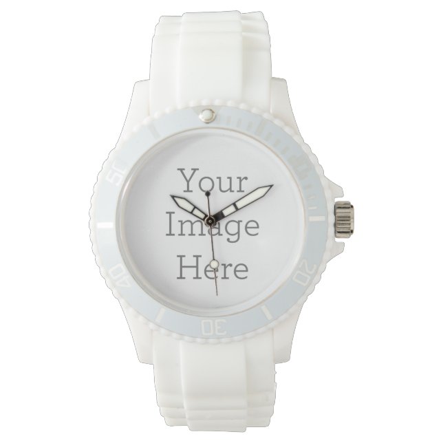 Armbandsur, Sportig vit silikon (Framsida)