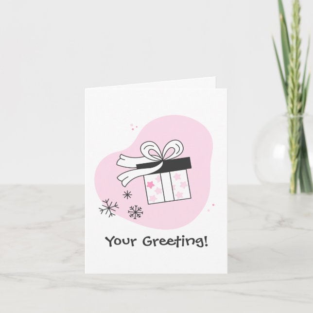 Skapa din egen presentlåda och Snöflingor jul Helgkort (Framsida)