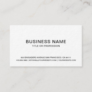 Skapa din egen Professionell enkel vit Visitkort