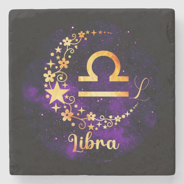 Skapa Din Egen Purpur Färgade Libra Stenunderlägg (Framsidan)