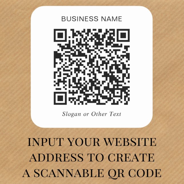 Skapa din egen QR-kod för marknadsföring Fyrkantigt Klistermärke (Our user-friendly template will generate your QR code automatically from your website address)