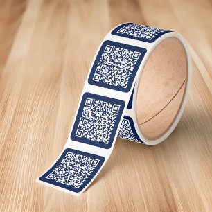 Skapa Din Egen QR-kod Marinblå Fyrkantigt Klistermärke