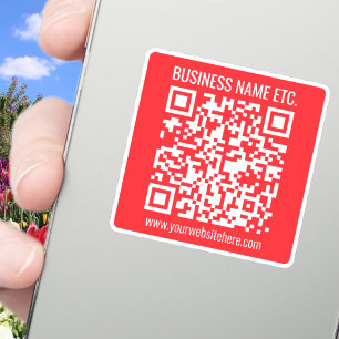 Skapa din egen QR-kod omedelbart   Redigerbart röt Klistermärken
