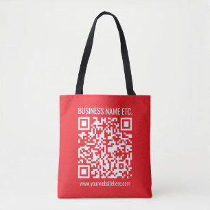 Skapa din egen QR-kod omedelbart Redigerbart röt Tygkasse