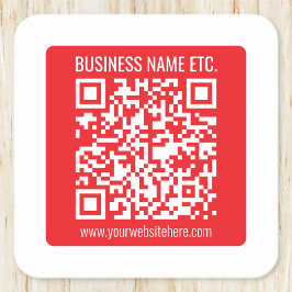 Skapa din egen QR-kod omedelbart | Redigerbart röt Underlägg Papper Kvadrat