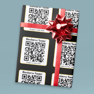 Skapa din egen QR-kod Svart Vit Guld Kant Presentpapper