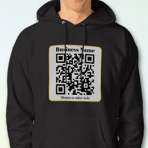 Skapa din egen QR-kod   Svarta vita Guld Gräns Hoodie