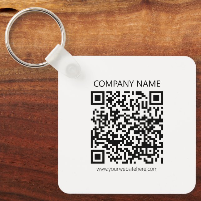 Skapa din egen QR-kod | Svartvit Nyckelring (Framsida)