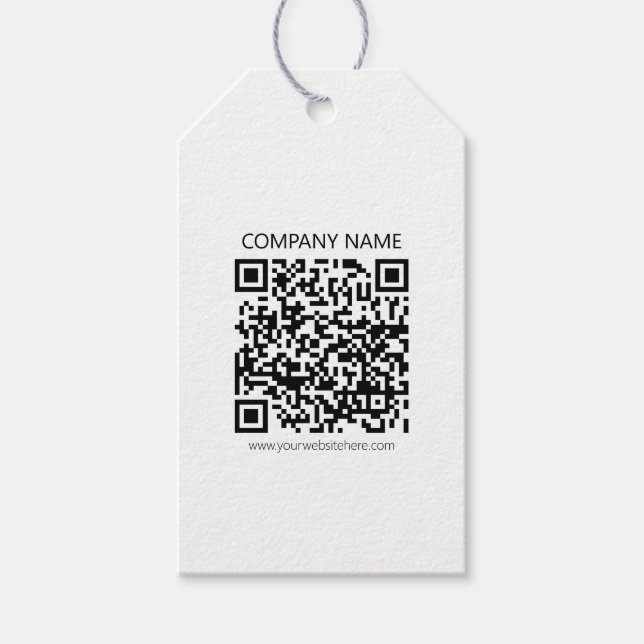 Skapa din egen QR-kod | Svartvit Presentetikett (Framsidan)