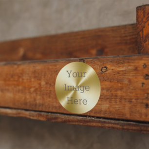 Skapa din egen radialborstat 14 000 Guld-metall Runt Klistermärke