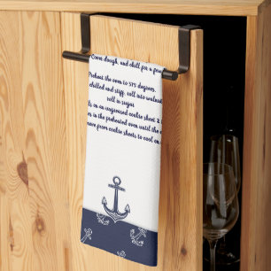 Skapa din egen recept Keepie Navy Blue Anchor Kökshandduk