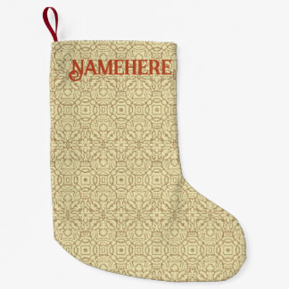 Skapa din egen Red & Guld Damask Liten Julstrumpa