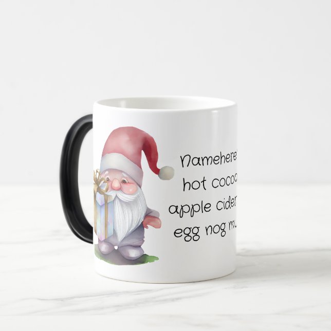 Skapa Din Egen Regnbågspresent Jul Tomte Magisk Mugg (Framsida vänster)