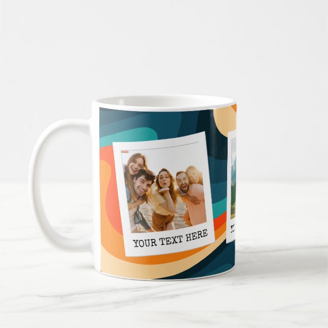 Skapa din egen retro 3-foto kaffemugg (Vänster)