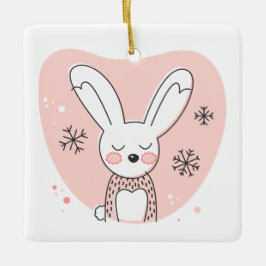 Skapa din egen Retro Bunny-Orange jul Julgransprydnad Keramik