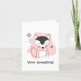 Skapa din egen Retro Fox-Orange jul Helgkort