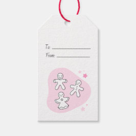 Skapa din egen retro-gingerbread-rosa jul presentetikett