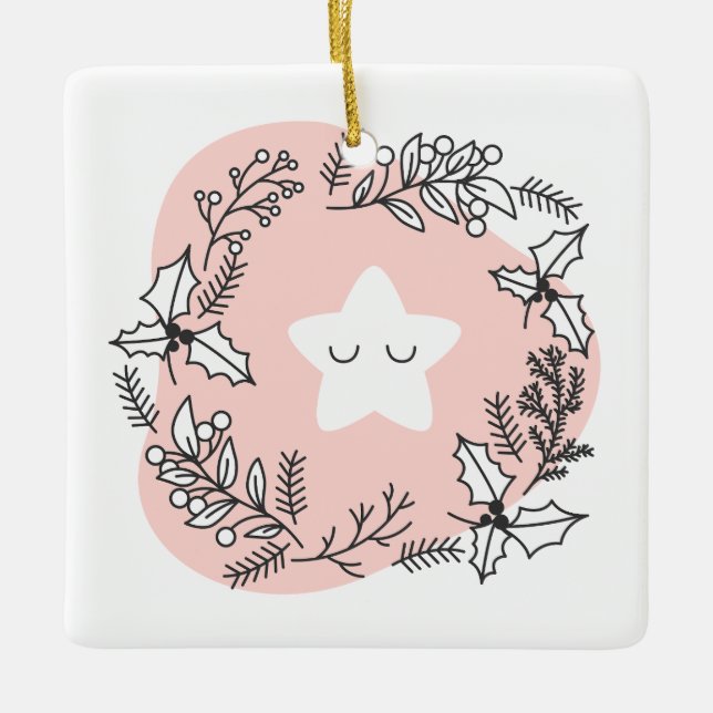 Skapa din egen Retro-julstjärna Julgransprydnad Keramik (Framsida)