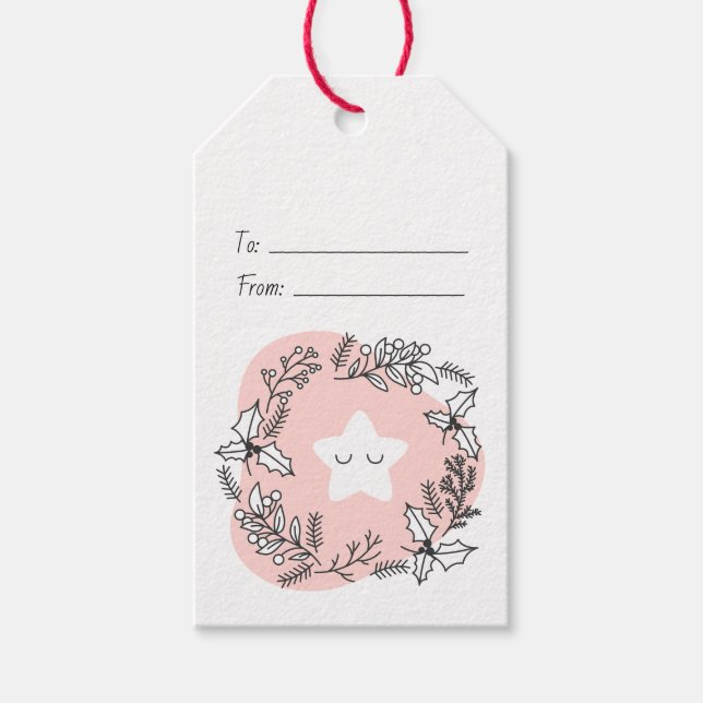 Skapa din egen retro julstjärna presentetikett (Framsidan)