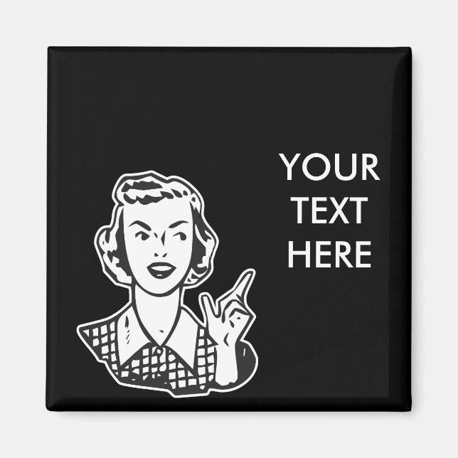 SKAPA DIN EGEN RETRO MAD HOUSEWIFE GIFTS MAGNET (Framsidan)