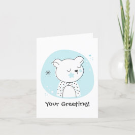 Skapa din egen Retro-Nalle, blå jul Helgkort