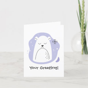 Skapa din egen Retro-Polar Bear Lila-jul Helgkort