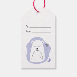 Skapa din egen Retro-Polar Bear Lila-jul Presentetikett
