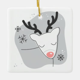 Skapa din egen Retro Reindeer-jul i Silver Julgransprydnad Keramik