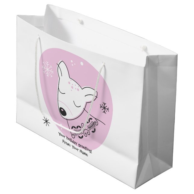 Skapa din egen Retro Reindeer-Rosa jul (Framsidan Vinklad)